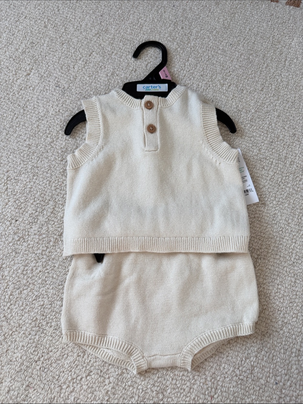 Carter's Cream Knit Baby Tank & Bloomer Set